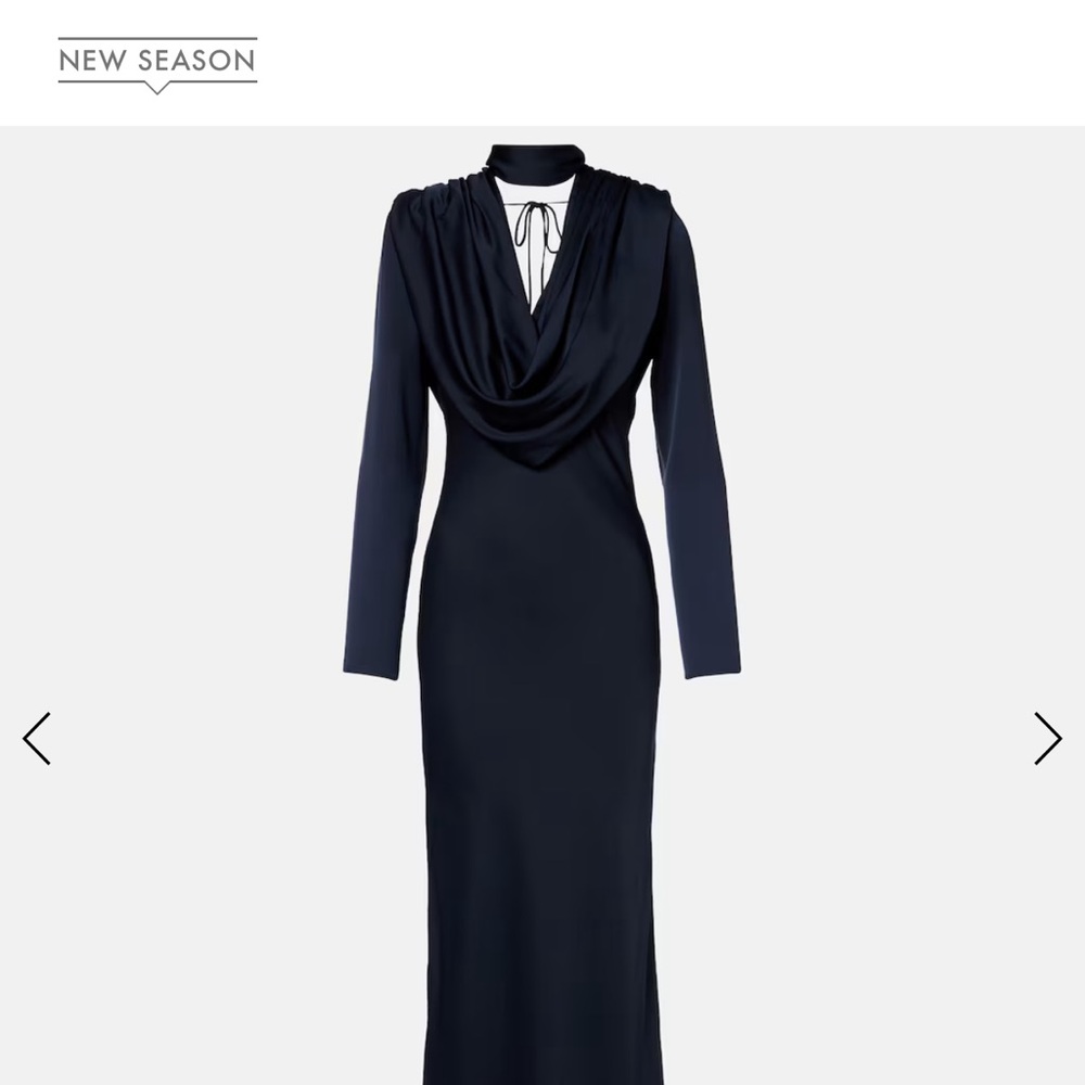 Rotate long sleeve maxi satin dress. Open back